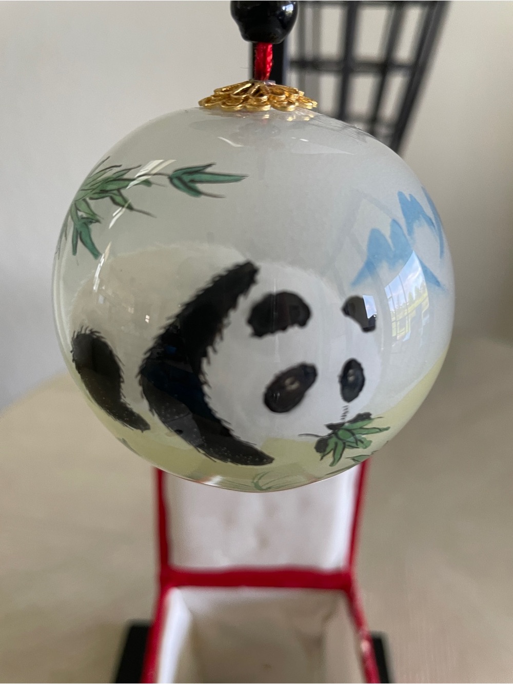 Willitts Design Hand-Painted Panda Glass Ornament